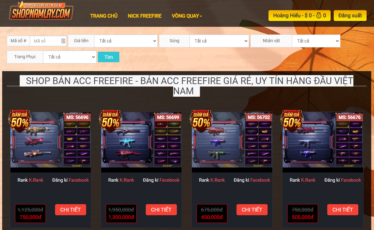 Shop-acc-free-fire-Nam-Lay