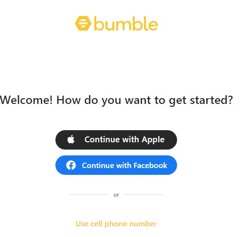 Cách đăng nhập app Bumble