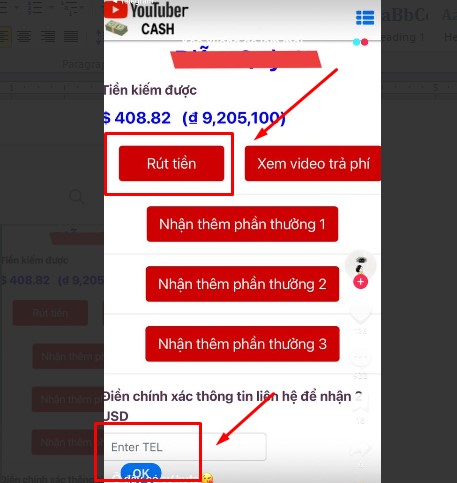 Cách rút tiền từ Youtube Cash 1