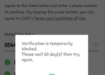 LINE verification is temporarily blocked 60 days