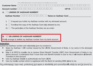 How to Delink Aadhaar Card From Bank Account Online?
